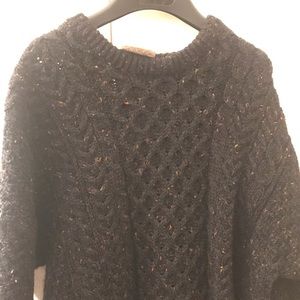 Black Donegal Wool knitted sweater